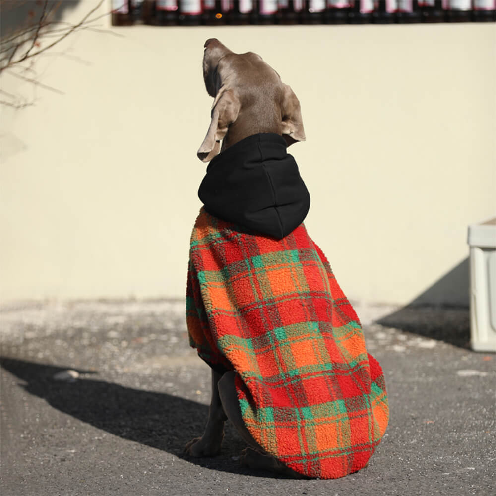 Vintage Leisure Square Striped Warm Dog Hoodie