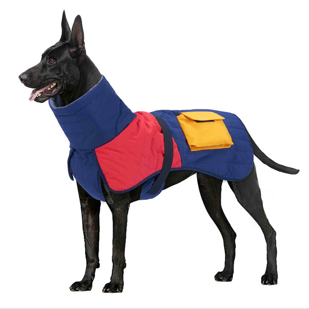 Warm Turtleneck Waterproof Adjustable Pocket Thick Dog Jacket