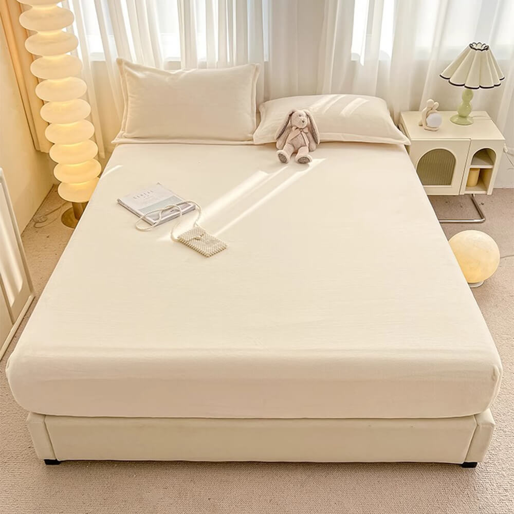 Couvre-matelas en drap-housse doux en velours de lait