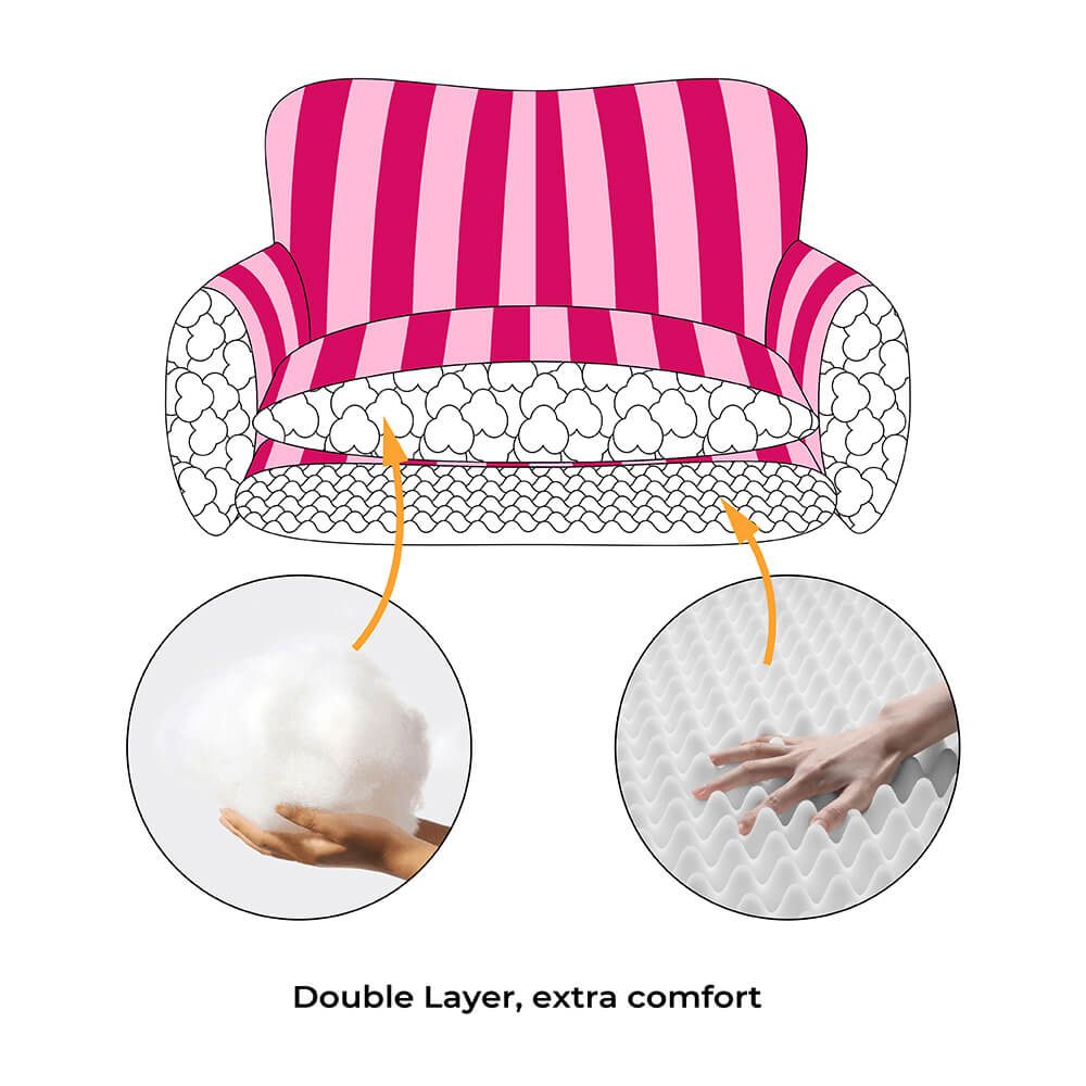 Trendy Striped Faux Lambswool Double Layer Dog & Cat Sofa Bed