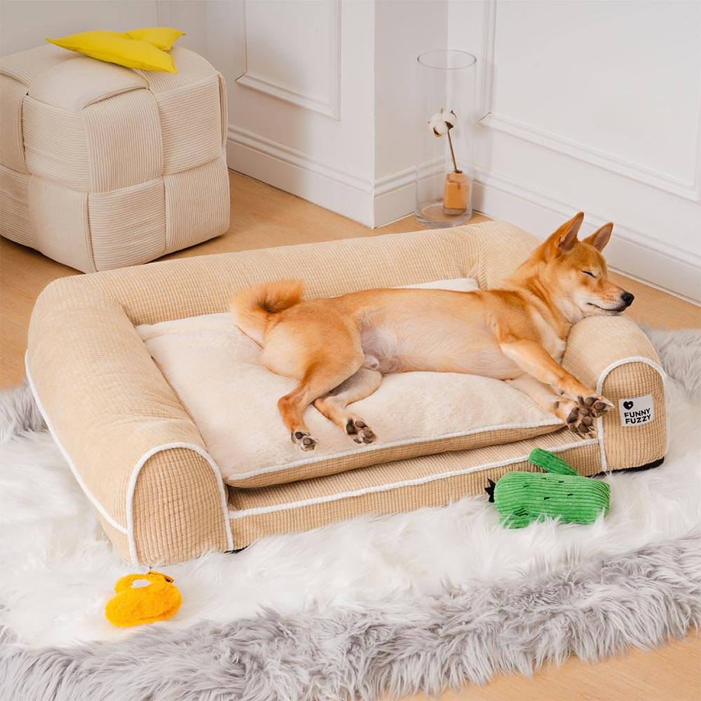 Zweilagiges orthopädisches Deluxe-Flanell-Schlafsofa für Hunde