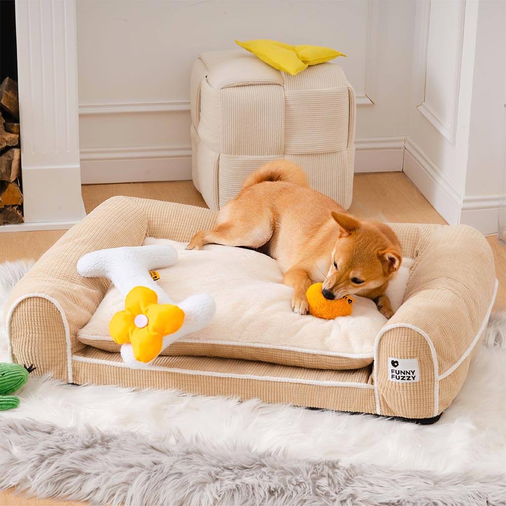 Deluxe Flannel Double-Layer Orthopedic Dog Sofa Bed