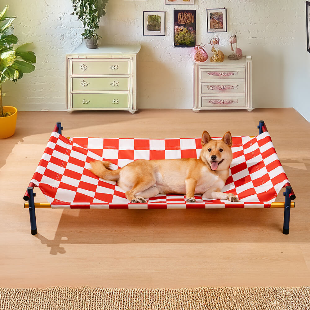 Cama elevada para perros de aluminio con estampado vibrante de verano - Summer Paradise