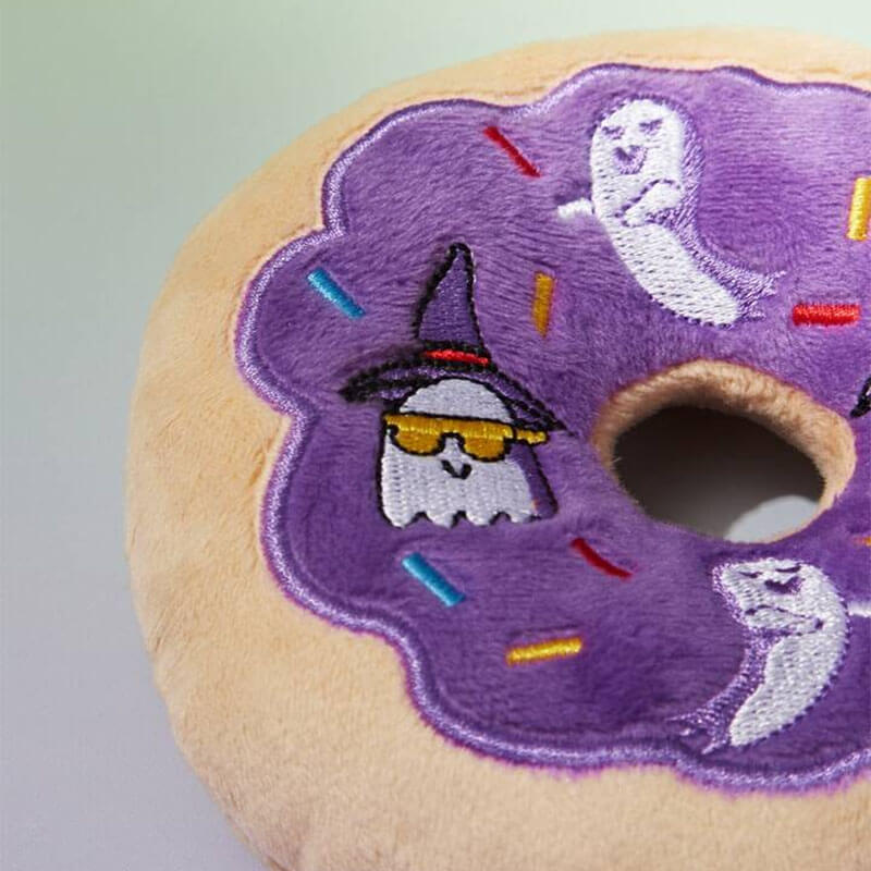 Jouet pour chien en peluche beignet d'Halloween