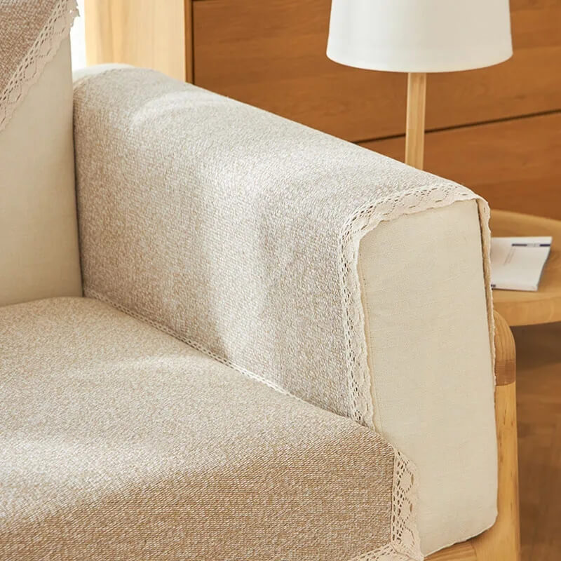 Hand-woven Cotton Linen Non-slip Couch Cover for All Seasons