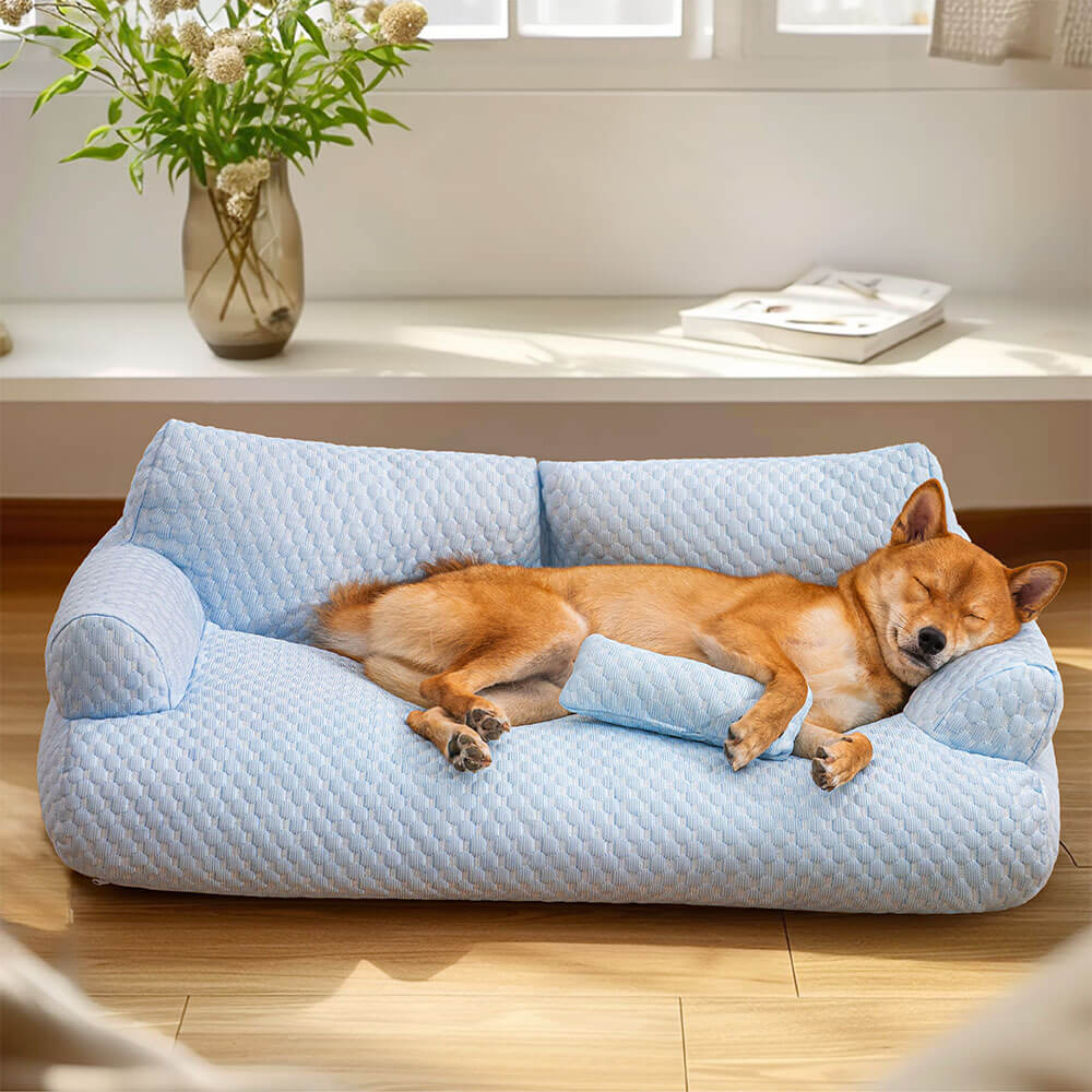 Cama para mascotas refrescante de seda de hielo, sofá cama lavable y transpirable para perros