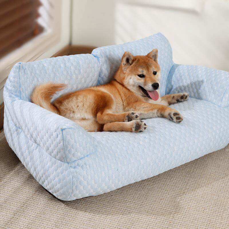 Cama para mascotas refrescante de seda de hielo, sofá cama lavable y transpirable para perros