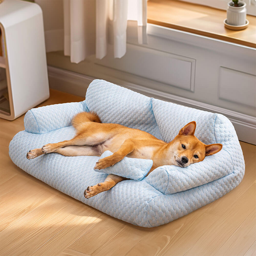 Ice Silk Cooling Pet Bed Breathable Washable Dog Sofa Bed