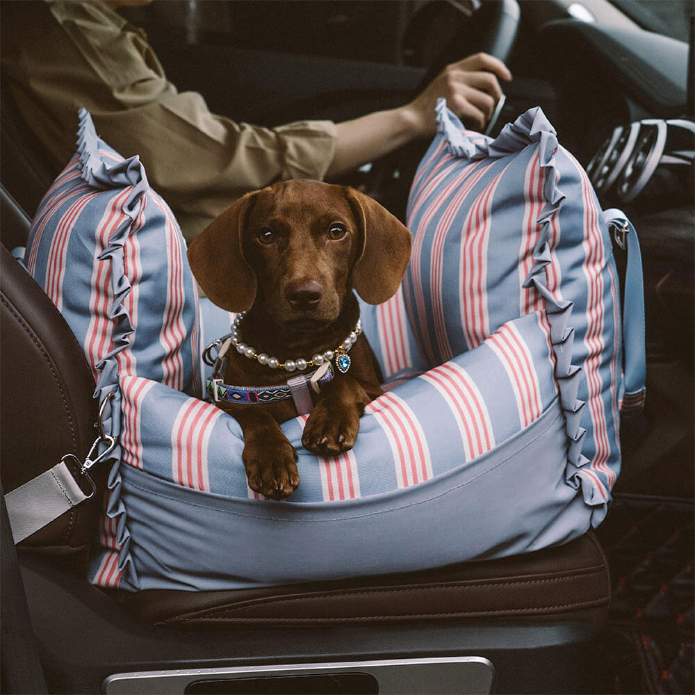 Elevador de asiento de coche para perros impermeable de seguridad de viaje con rayas de encaje