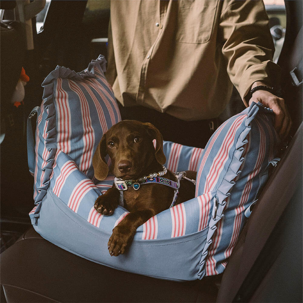 Elevador de asiento de coche para perros impermeable de seguridad de viaje con rayas de encaje