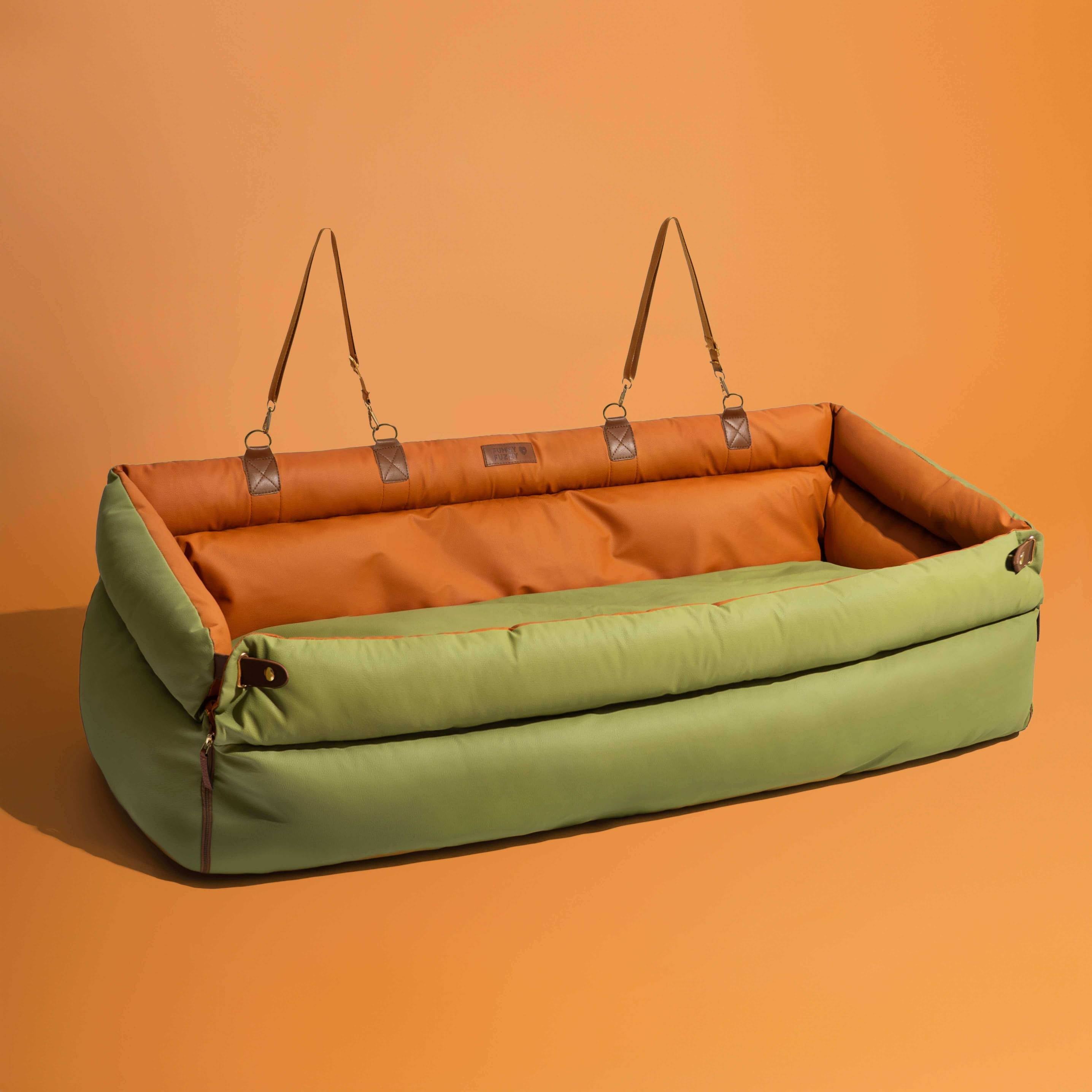 Cama elevadora grande de lujo con asiento de coche para perros de piel sintética - Urban Voyager