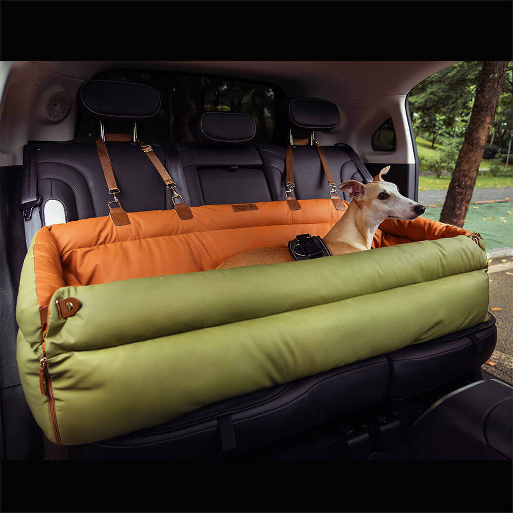 Cama elevadora para asiento de coche para perros de piel sintética de lujo - Urban Voyager