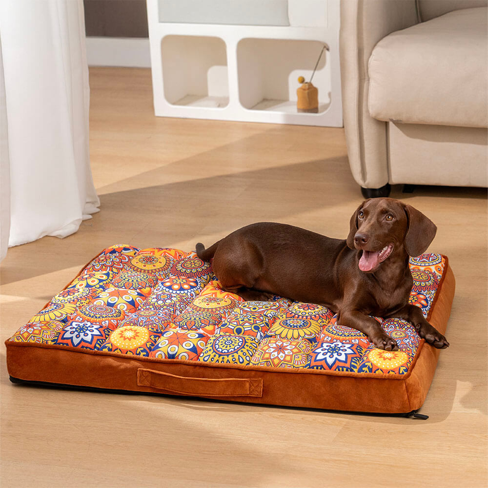 Cama para perros con almohada ortopédica cómoda y gruesa de soporte completo marroquí