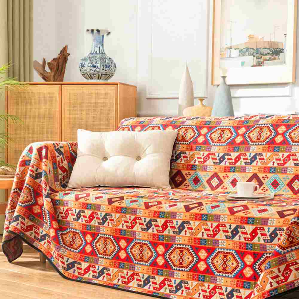 Moroccan Jacquard Multifunctional Throw Blanket Couch Cover