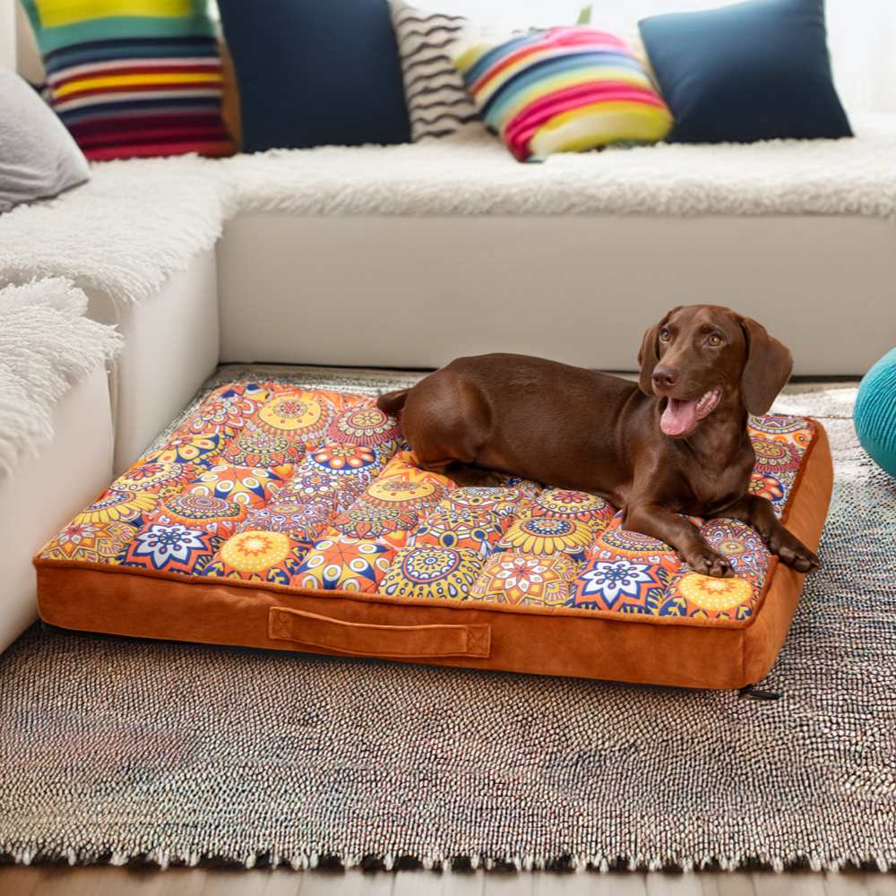 Cama para perros con almohada ortopédica cómoda y gruesa de soporte completo marroquí