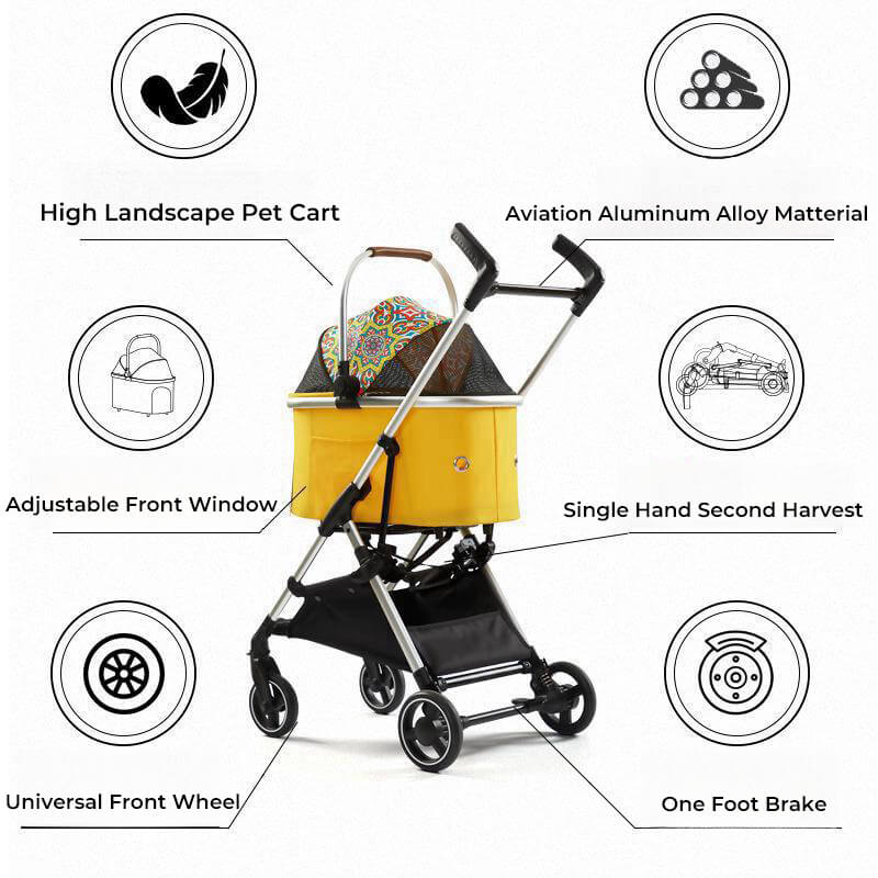 Multifunktionaler 2-in-1-Kinderwagen aus Aluminiumlegierung – ultraleicht und abnehmbar für Welpen