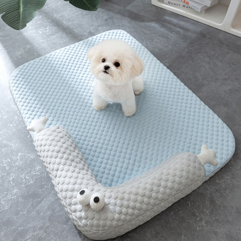 Natural Cooling Pet Bed Neck Guard Dog Bed