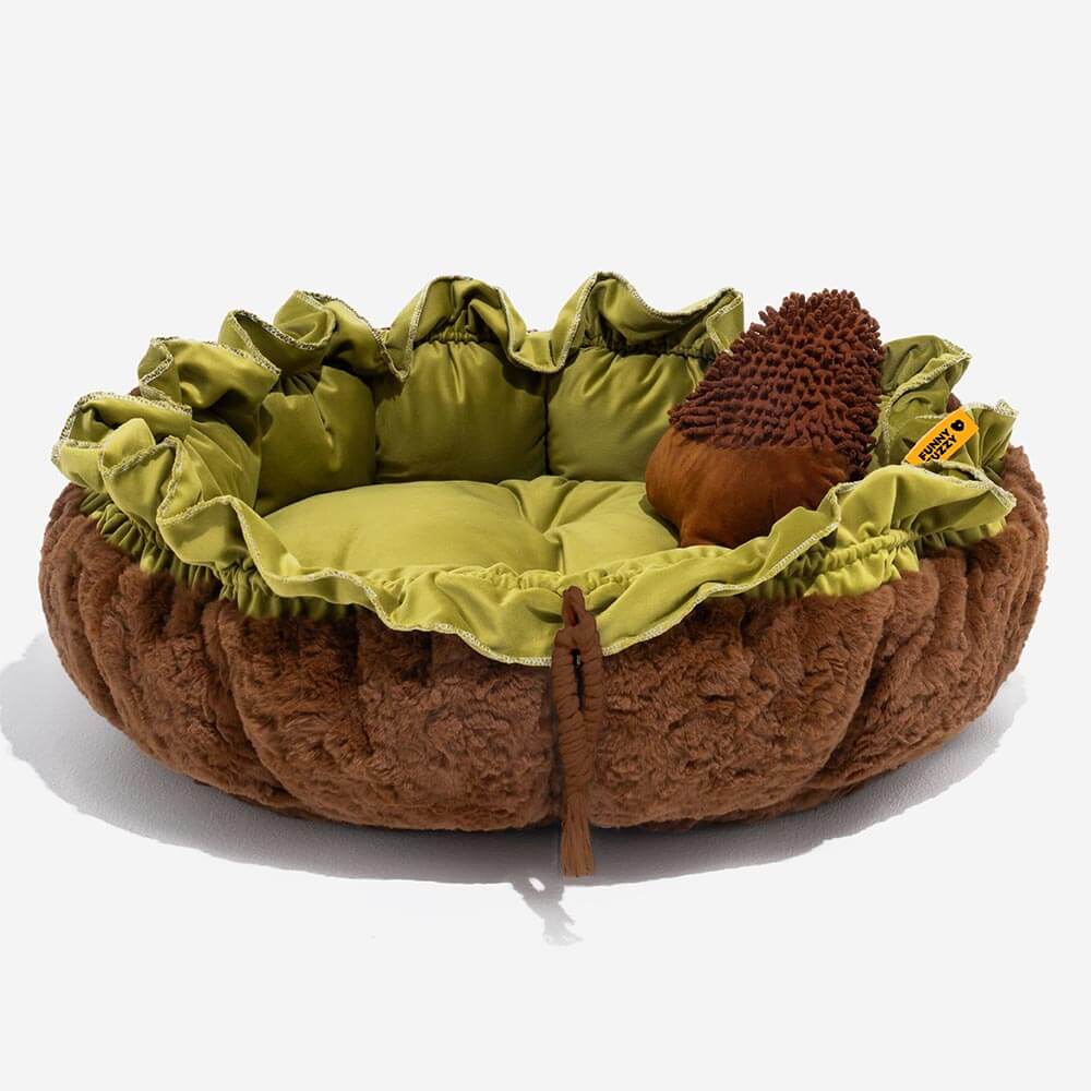 Nature-Inspired Adjustable Calming Cat Bed - Plush Nest