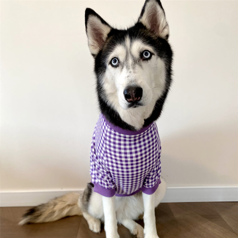 Ropa para mascotas Moda Cuadros Serie Perro Camiseta de manga corta