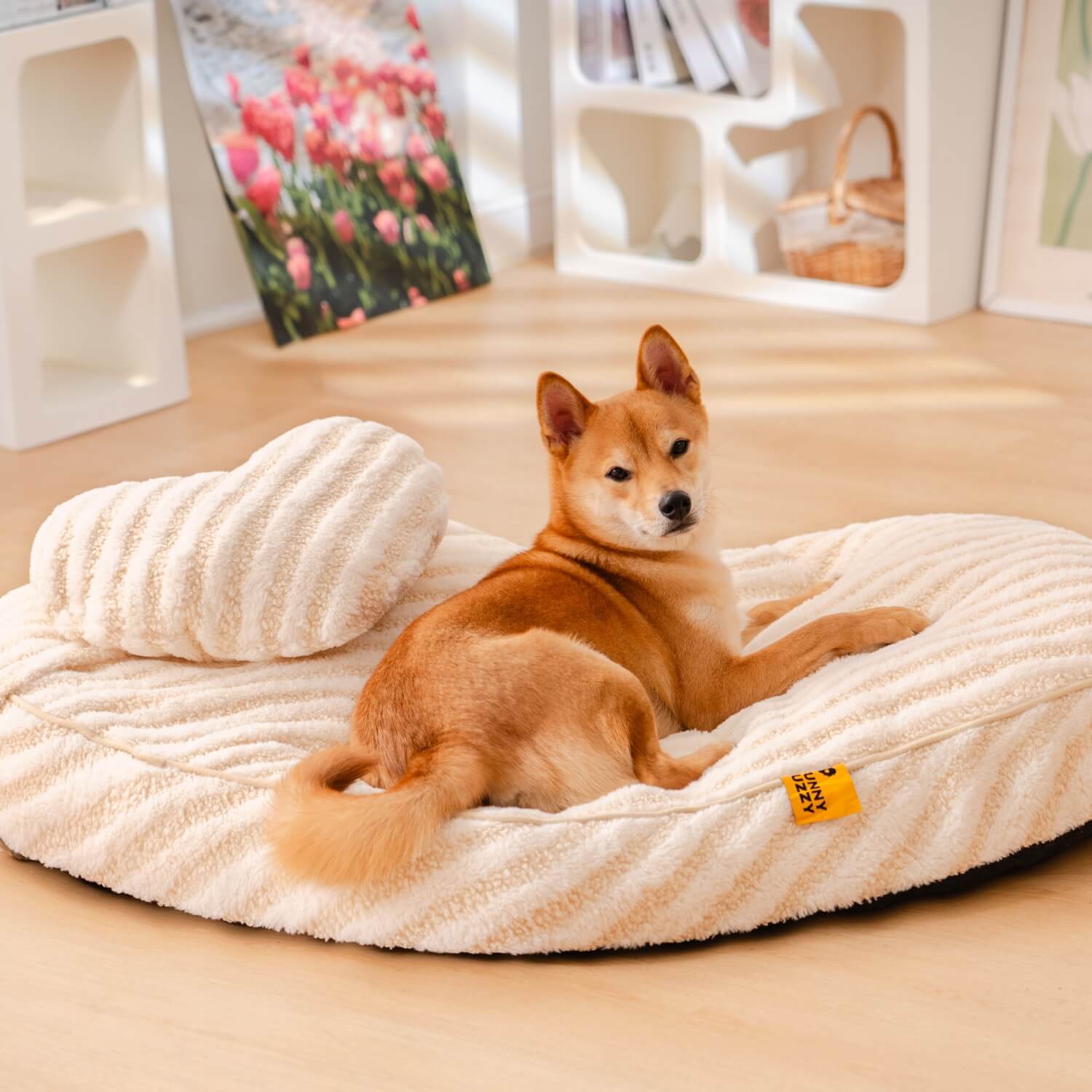 Coeur en peluche apaisant apaisant avec oreiller pour chien et chat