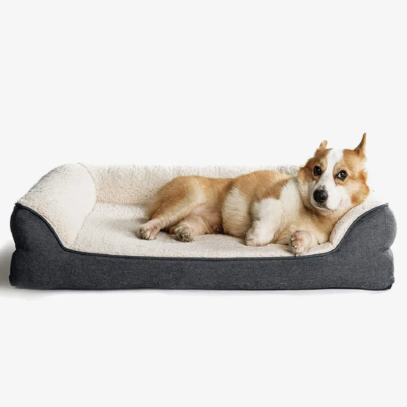 Plush Pet Sofa Bed Memory Foam Orthopedic Dog Bed