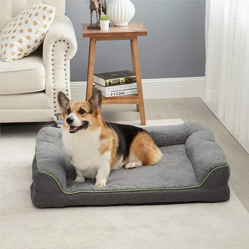 Plush Pet Sofa Bed Memory Foam Orthopedic Dog Bed