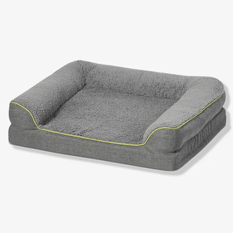 Cama ortopédica para perros de espuma viscoelástica con sofá cama para mascotas de felpa