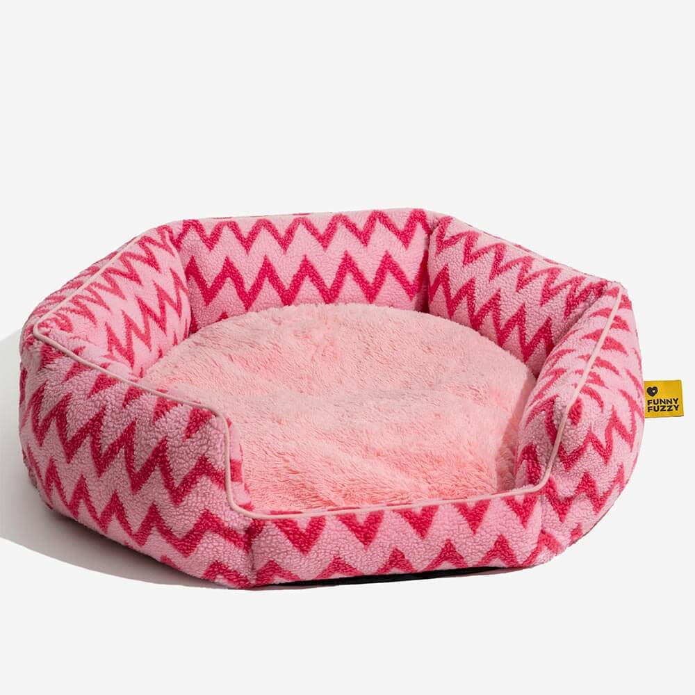 Plush Retreat Chevron Hundebett – The Warm Hugger