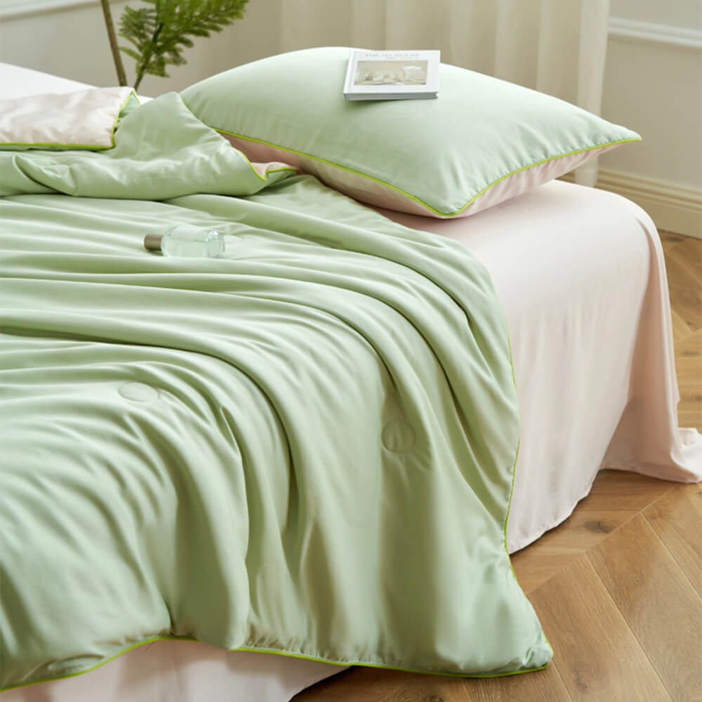 Premium Dual-Sided Comfort Cooling Ice Silk Bed Sheet Set