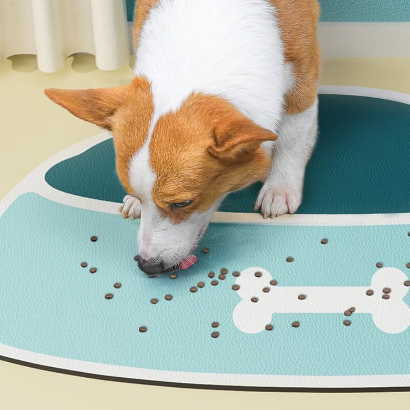 Tapis d'alimentation pour animaux de compagnie antidérapant et absorbant à séchage rapide