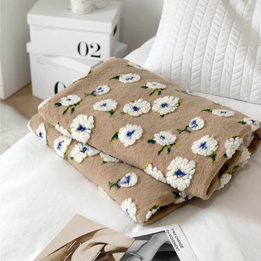 Couverture polaire Jacquard romantique et couverture chaude Minky, grande couverture pour animaux de compagnie humains