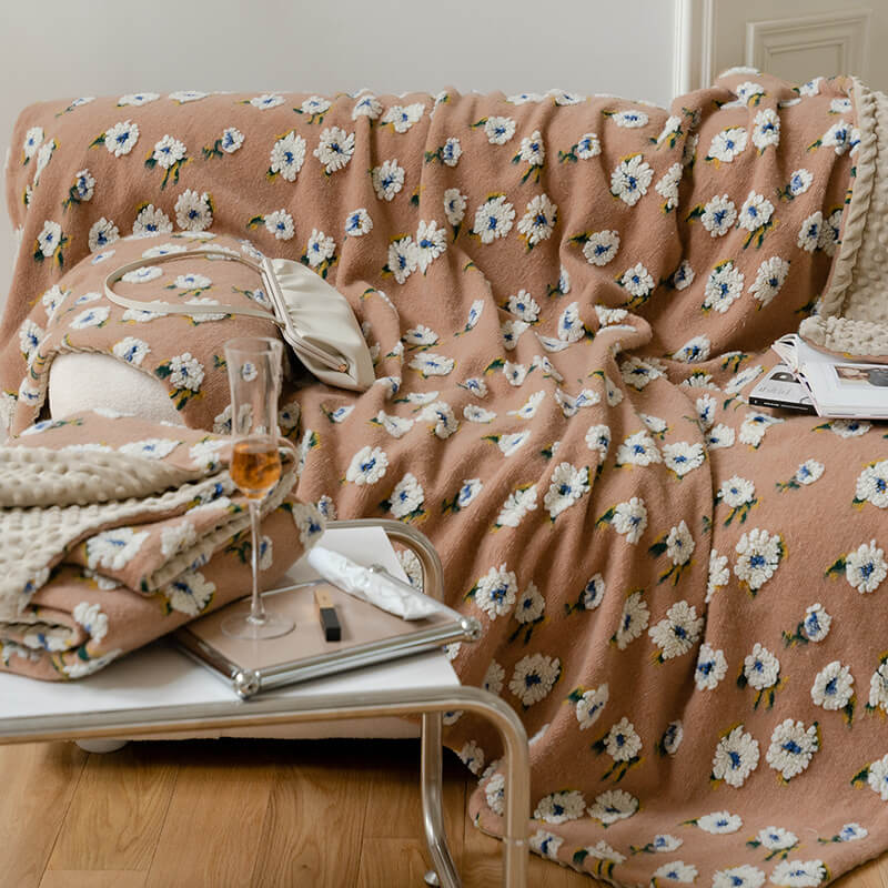 Couverture polaire Jacquard romantique et couverture chaude Minky, grande couverture pour animaux de compagnie humains