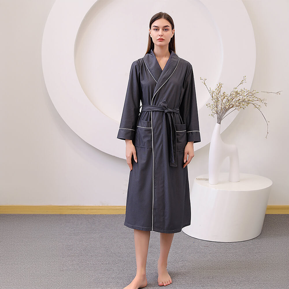 Satin Skin-Friendly Quick-Dry Long Couple's Bath Robe