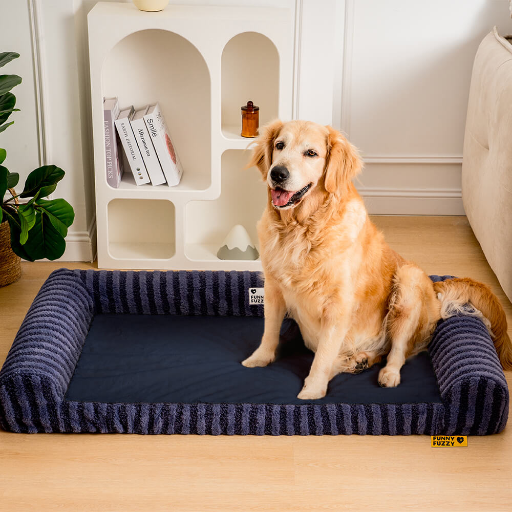 Cama grande para perros grande y esponjosa de lujo con soporte completo para aliviar la ansiedad