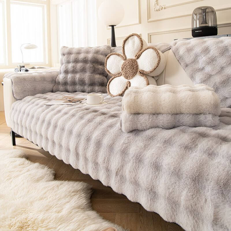 Housse de canapé lavable en peluche dégradé élégant, décoration d'intérieur