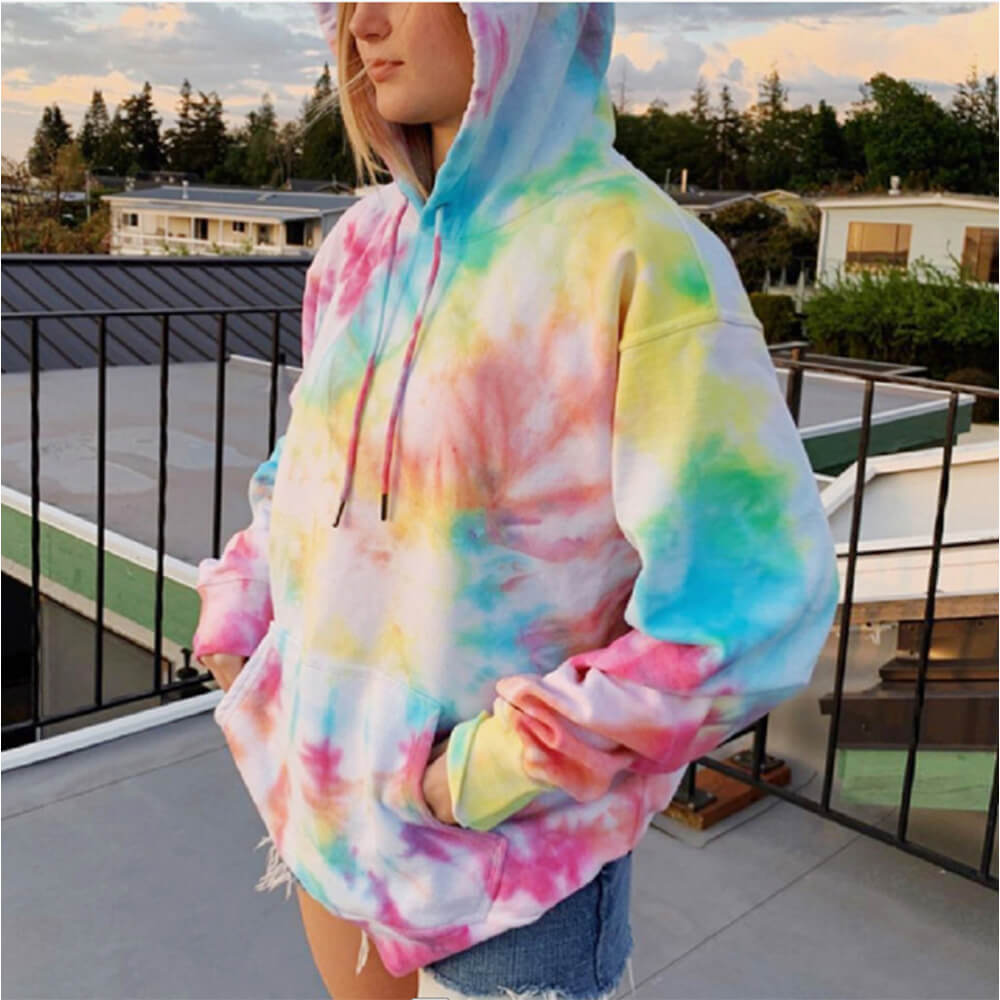 Stylish Tie-Dye Pullover Sweatshirt Hoodie