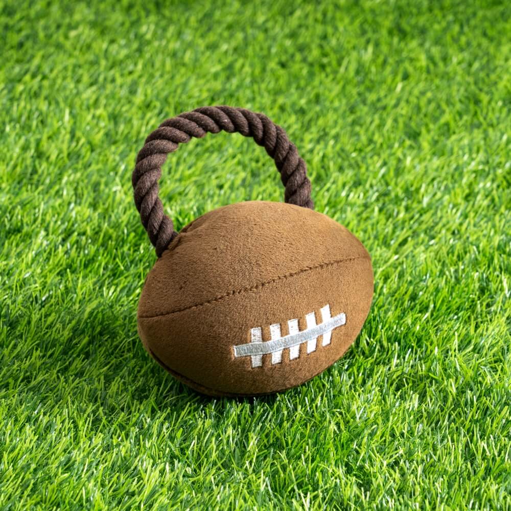 Super Bowl Plüsch-Rugby-Fußball-Sound-Spielzeug, interaktives Hundespielzeug