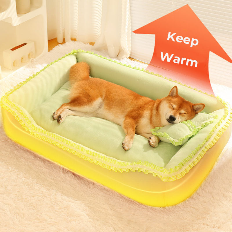 Sweet Lace Ruffle Comfort Sleeping Dog Bed with Pillow