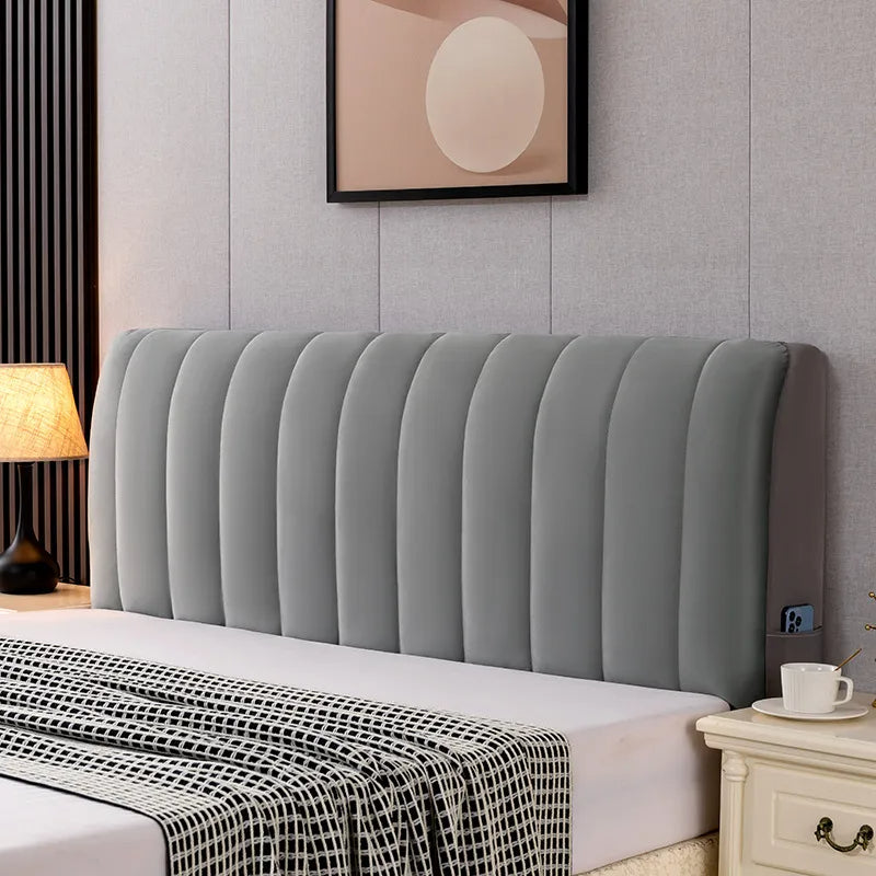 Thickened Velvet Elastic Bed Headboard Protection Cover