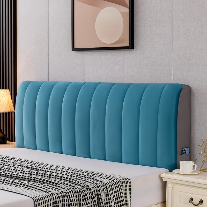 Thickened Velvet Elastic Bed Headboard Protection Cover