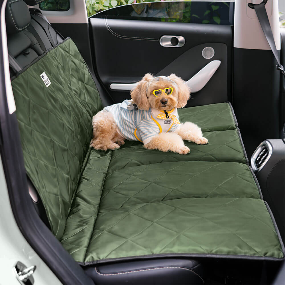 Cama plegable portátil e impermeable para asiento trasero de coche para perros de viaje