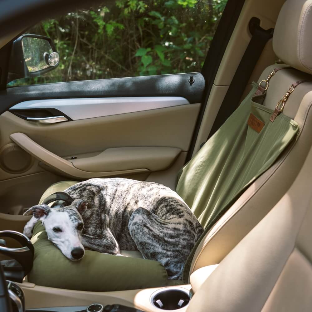 Cojín de viaje Asiento trasero de seguridad Cama grande para asiento de automóvil para perros - Salón de tablero de ajedrez