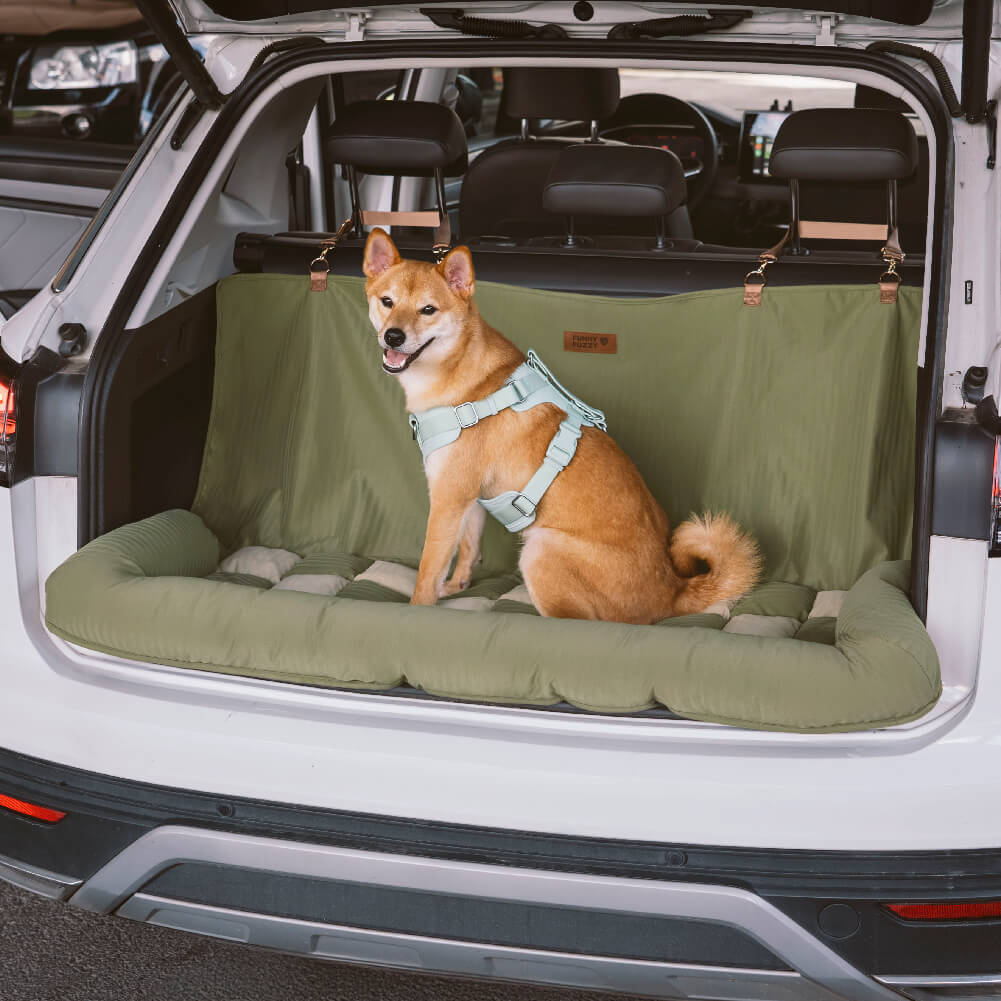 Cojín de viaje Asiento trasero de seguridad Cama grande para asiento de automóvil para perros - Salón de tablero de ajedrez