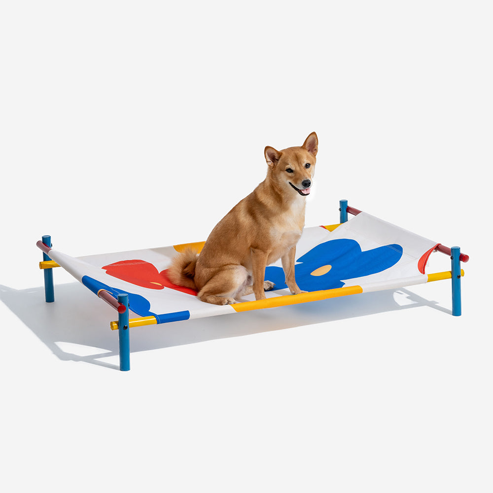 Cama elevada para perros de aluminio con estampado vibrante de verano - Summer Paradise