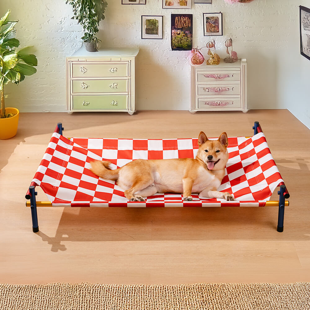 Cama elevada para perros de aluminio con estampado vibrante de verano - Summer Paradise