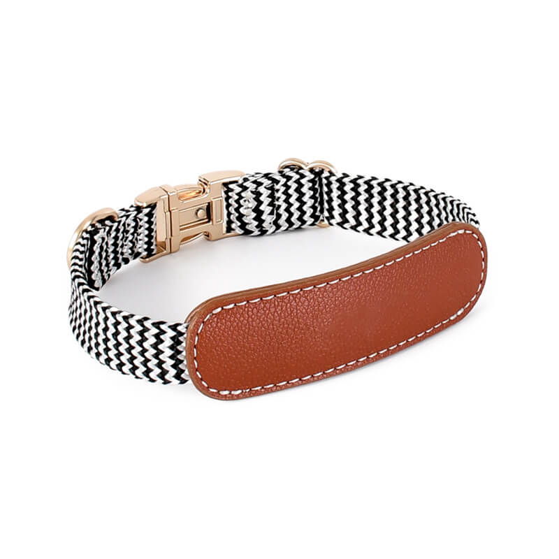 Conjunto de paseo para perros con collar para perros con protector de cuello y estampado de cebra de Vogue