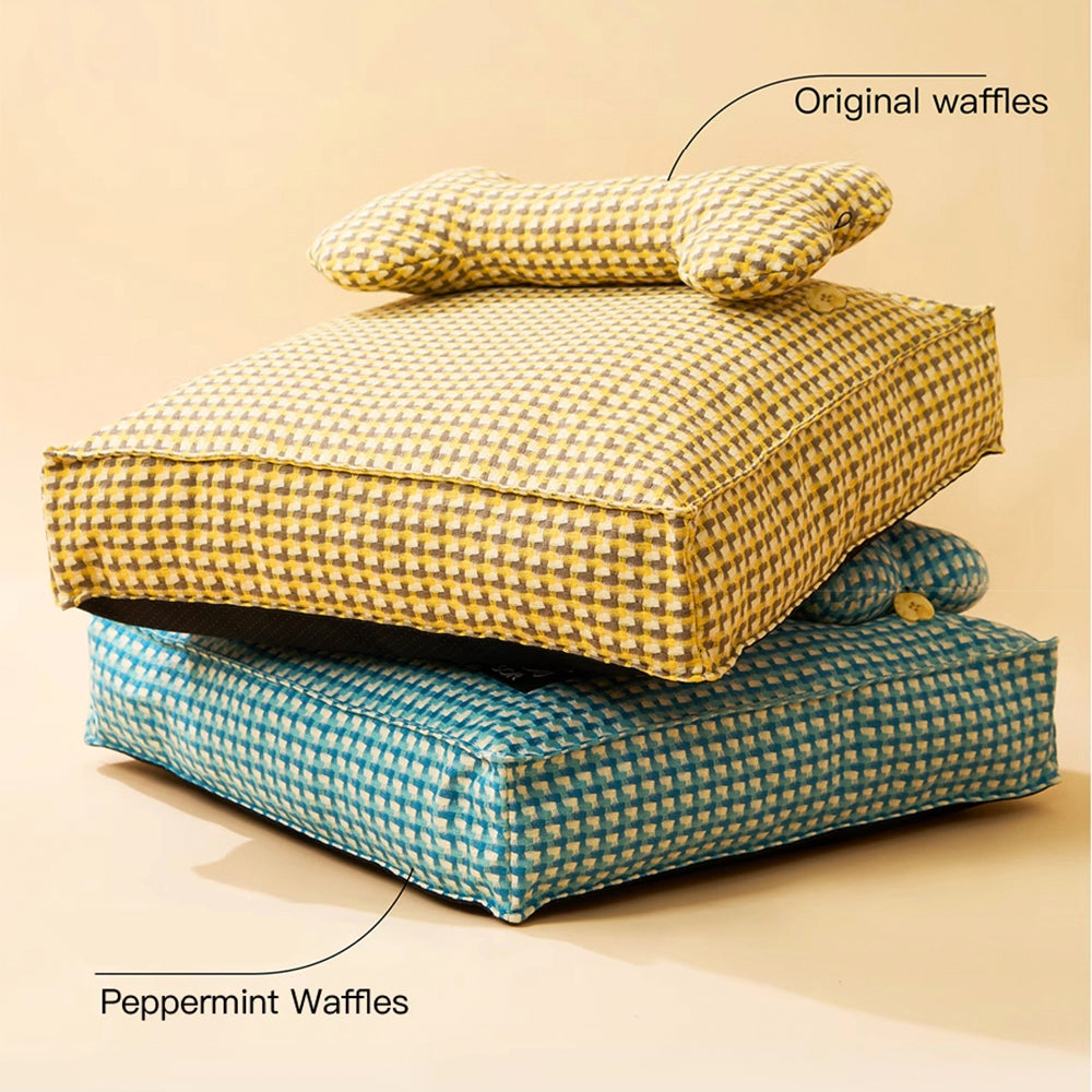 Waffle Shape Sweet Dreams Calming Dog Bed