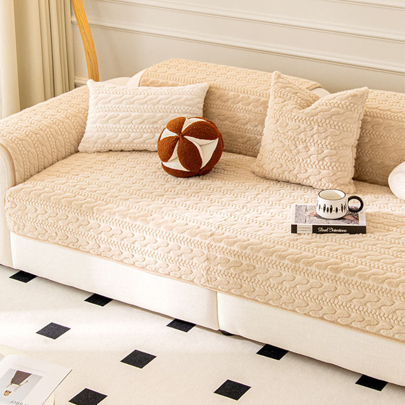 Warm Plush Bone Pattern Non-Slip Couch Cover