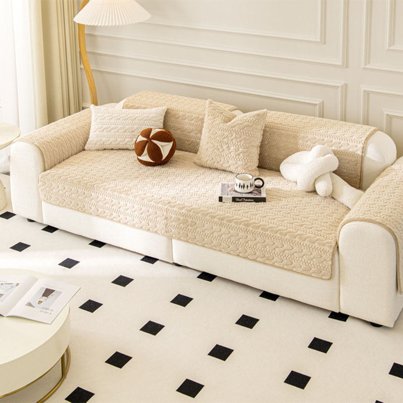 Warm Plush Bone Pattern Non-Slip Couch Cover