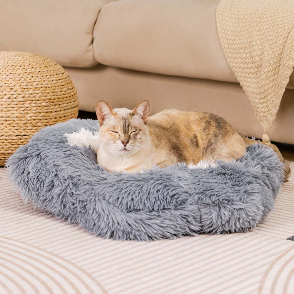 Washable Fluffy Non-Slip Cozy Cat Bed-Paw Spot